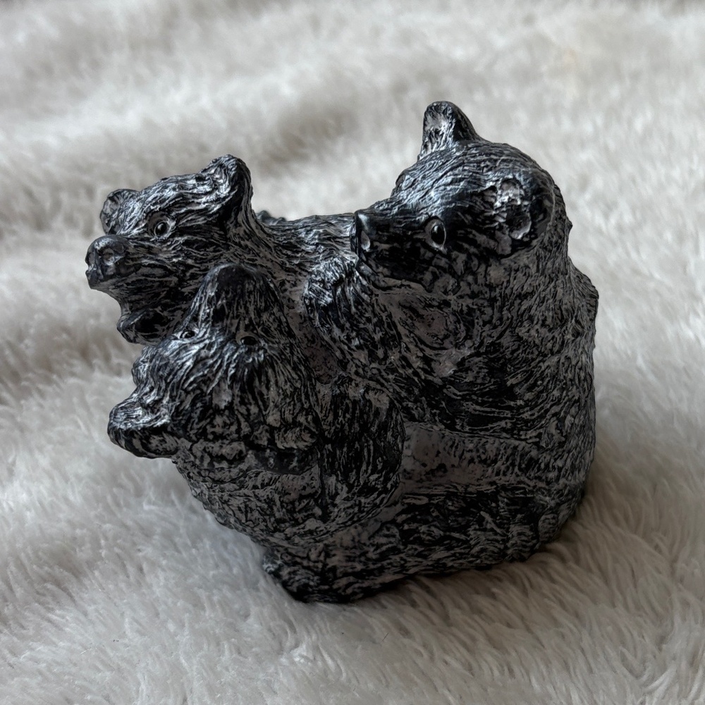 Vintage Edmund Wolf Jr. Soapstone Bear Trio Sculpture 🪨 Hand-Carved Canada | - Picture 4 of 7